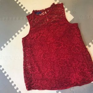 Apt 9 Red Lace sleeveless blouse